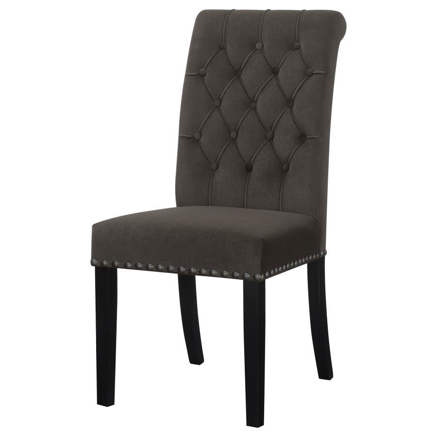 Alana - Velvet Upholstered Dining Side Chair (Set of 2) - Brown Chair Set modern furniture Contempo Furniture