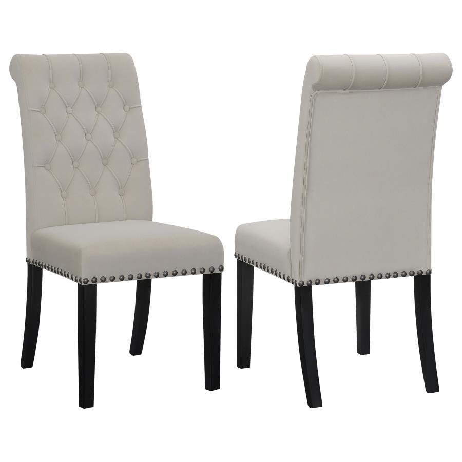 Alana - Velvet Upholstered Dining Side Chair (Set of 2) - Sand Chair Set modern furniture Contempo Furniture