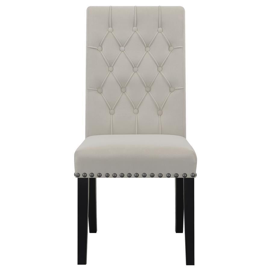 Alana - Velvet Upholstered Dining Side Chair (Set of 2) - Sand Chair Set modern furniture Contempo Furniture