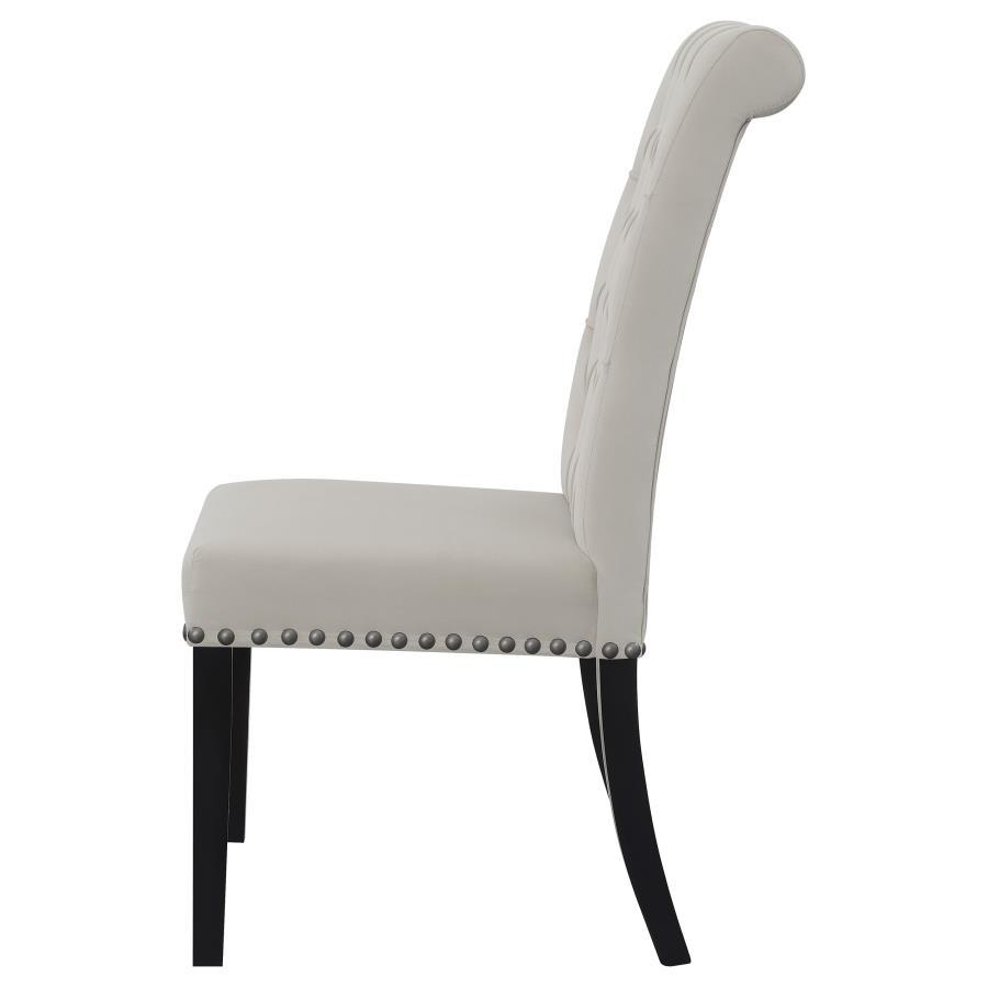Alana - Velvet Upholstered Dining Side Chair (Set of 2) - Sand Chair Set modern furniture Contempo Furniture