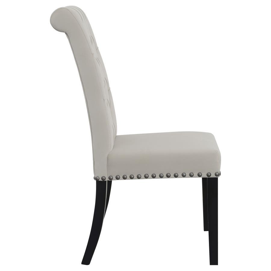Alana - Velvet Upholstered Dining Side Chair (Set of 2) - Sand Chair Set modern furniture Contempo Furniture