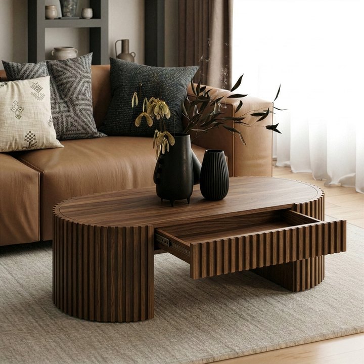 Albrite - Modern Walnut Coffee Table