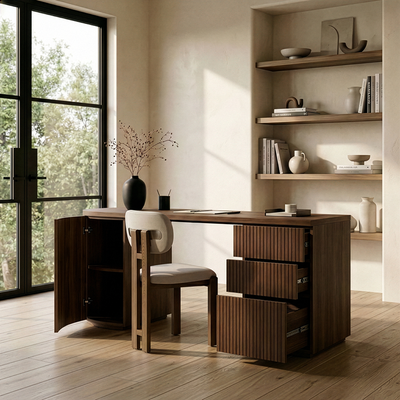 Albrite - Modern Walnut Desk