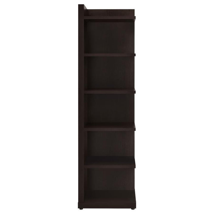 Alder - 6 - Shelf Corner Bookcase - Cappuccino Standard Bookcase modern furniture Contempo Furniture