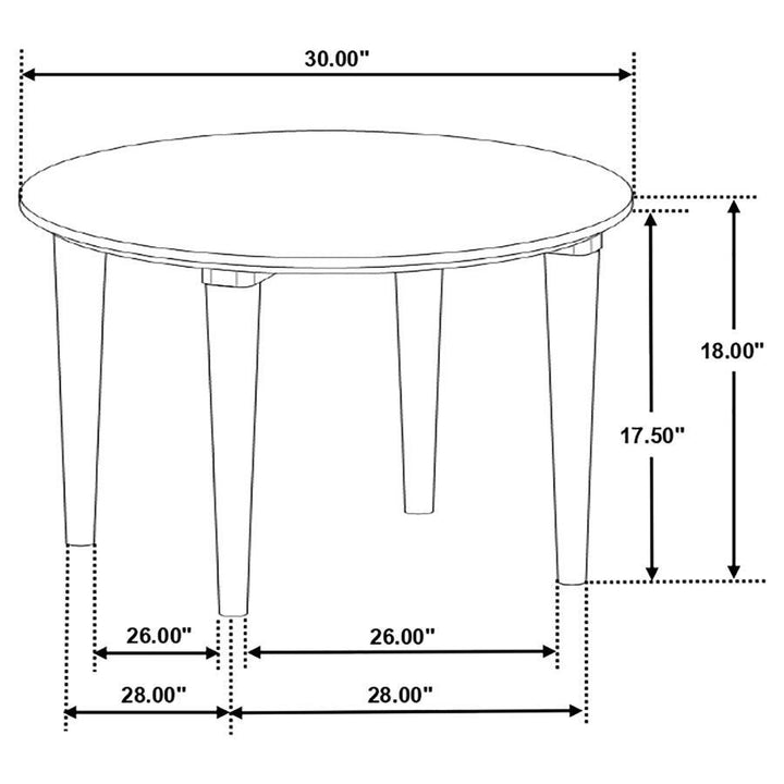 Aldis - Round Marble Top Coffee Table - White And Natural Coffee Table modern furniture Contempo Furniture