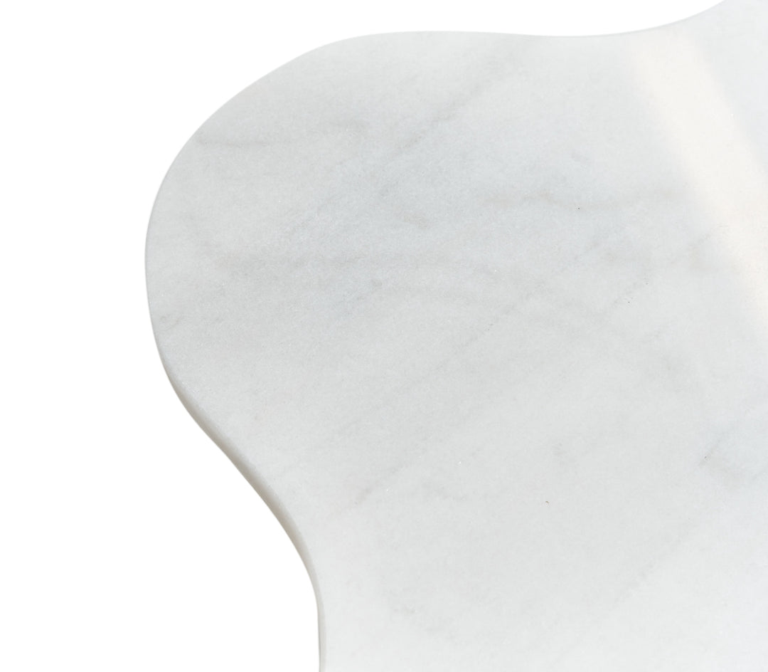 Aleidy  White Marble + Black Metal End Table