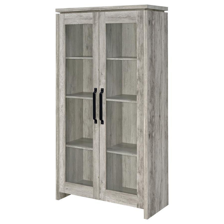 Alejo - 2 Door Engineered Wood Tall Cabinet - Gray Driftwood Curio Cabinet modern furniture Contempo Furniture