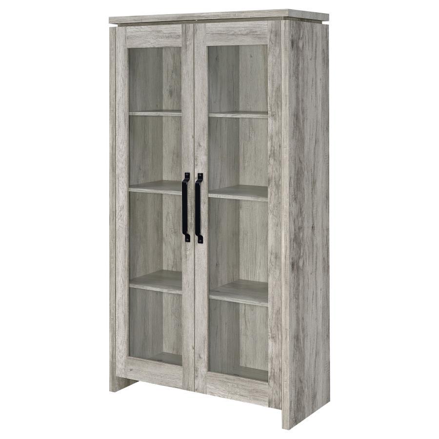 Alejo - 2 Door Engineered Wood Tall Cabinet - Gray Driftwood Curio Cabinet modern furniture Contempo Furniture