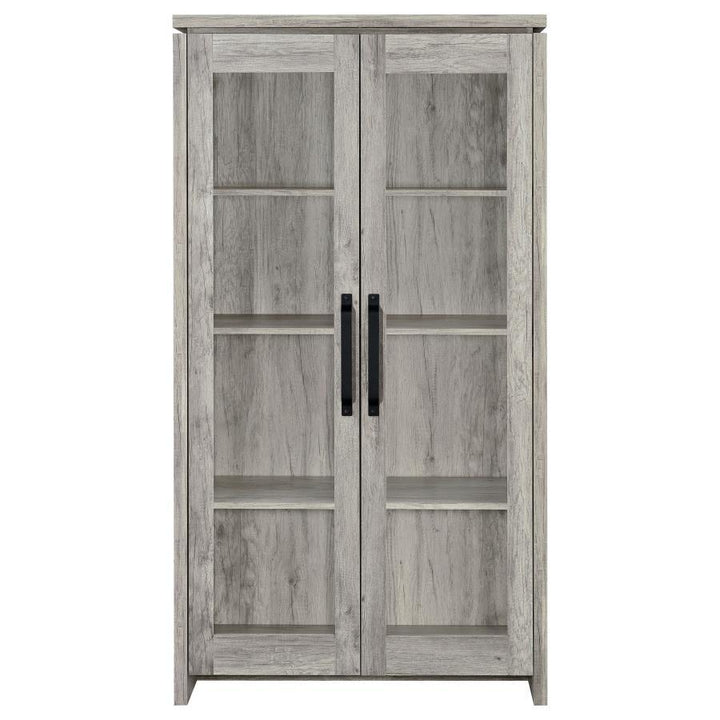 Alejo - 2 Door Engineered Wood Tall Cabinet - Gray Driftwood Curio Cabinet modern furniture Contempo Furniture