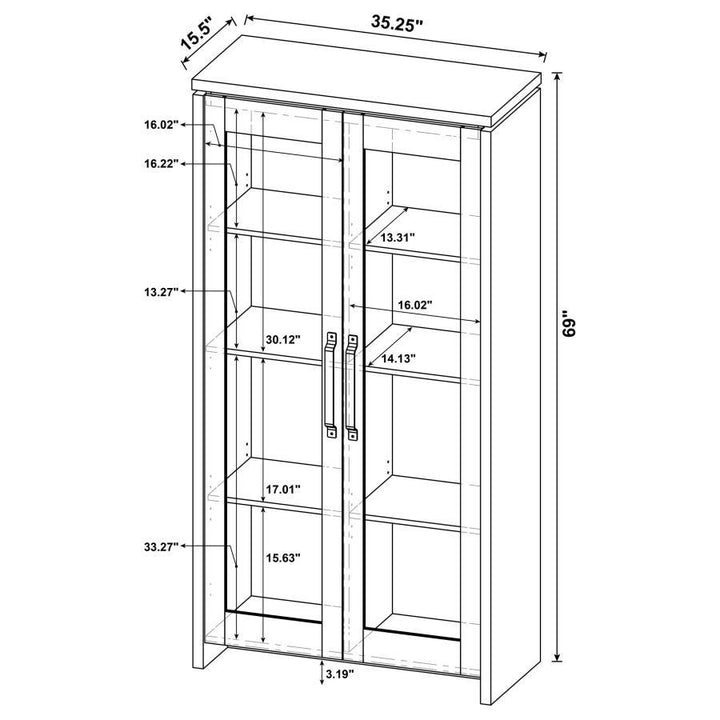 Alejo - 2 Door Engineered Wood Tall Cabinet - Gray Driftwood Curio Cabinet modern furniture Contempo Furniture