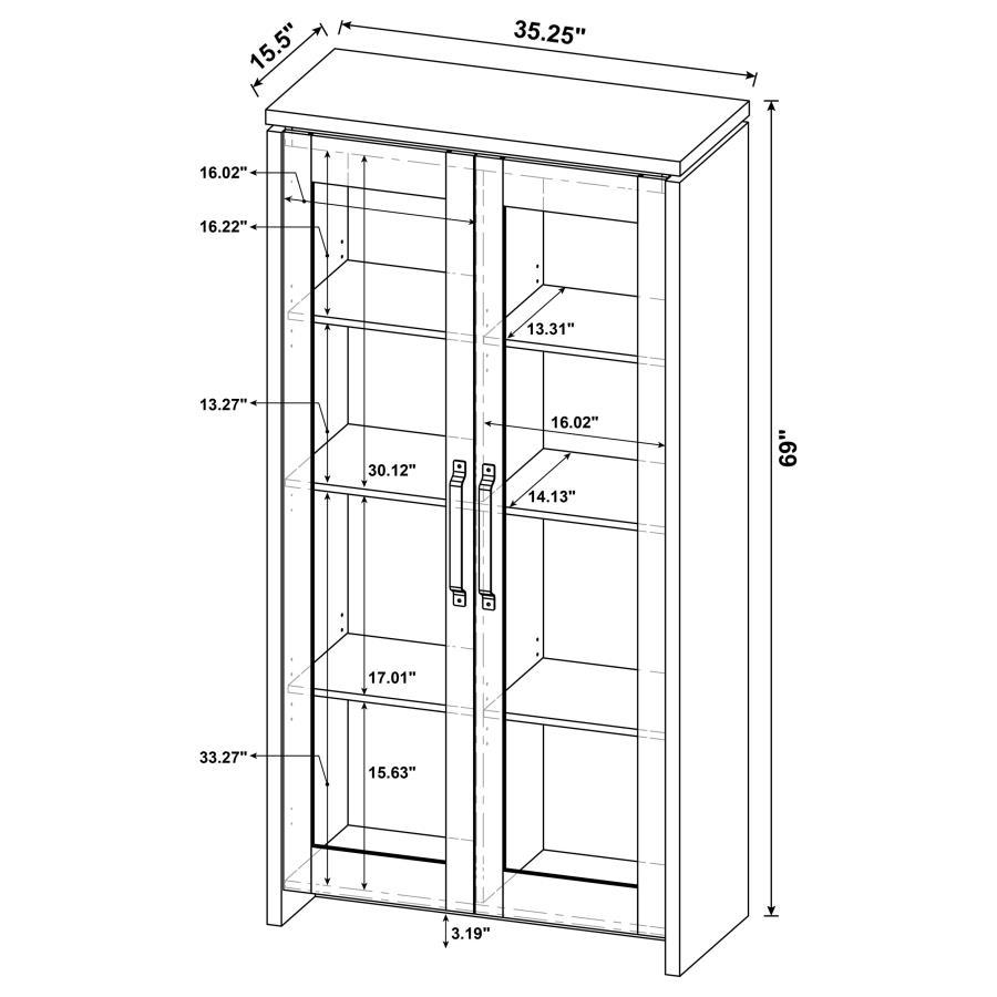 Alejo - 2 Door Engineered Wood Tall Cabinet - Gray Driftwood Curio Cabinet modern furniture Contempo Furniture