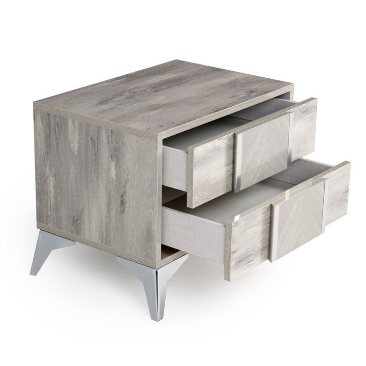 Alexa Italian Modern Grey Nightstand