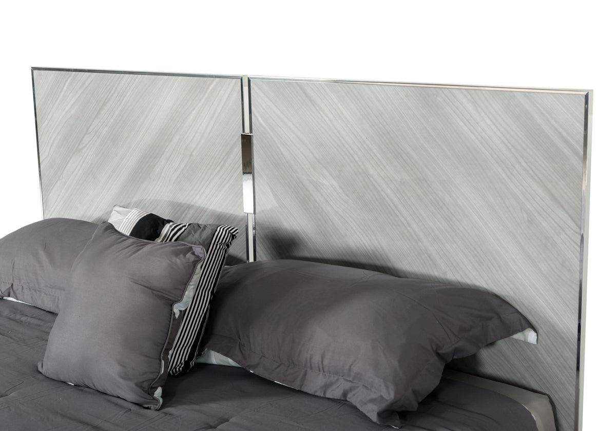 Alexa Italian Modern Grey Bed - View 4