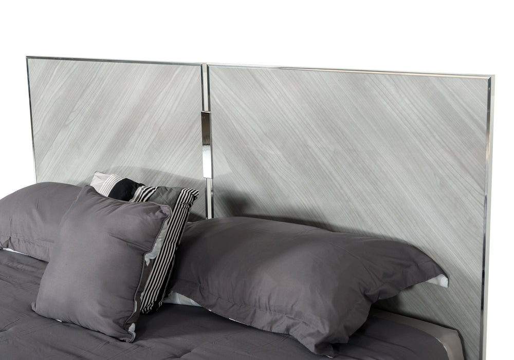 Alexa Italian Modern Grey Bed - View 4