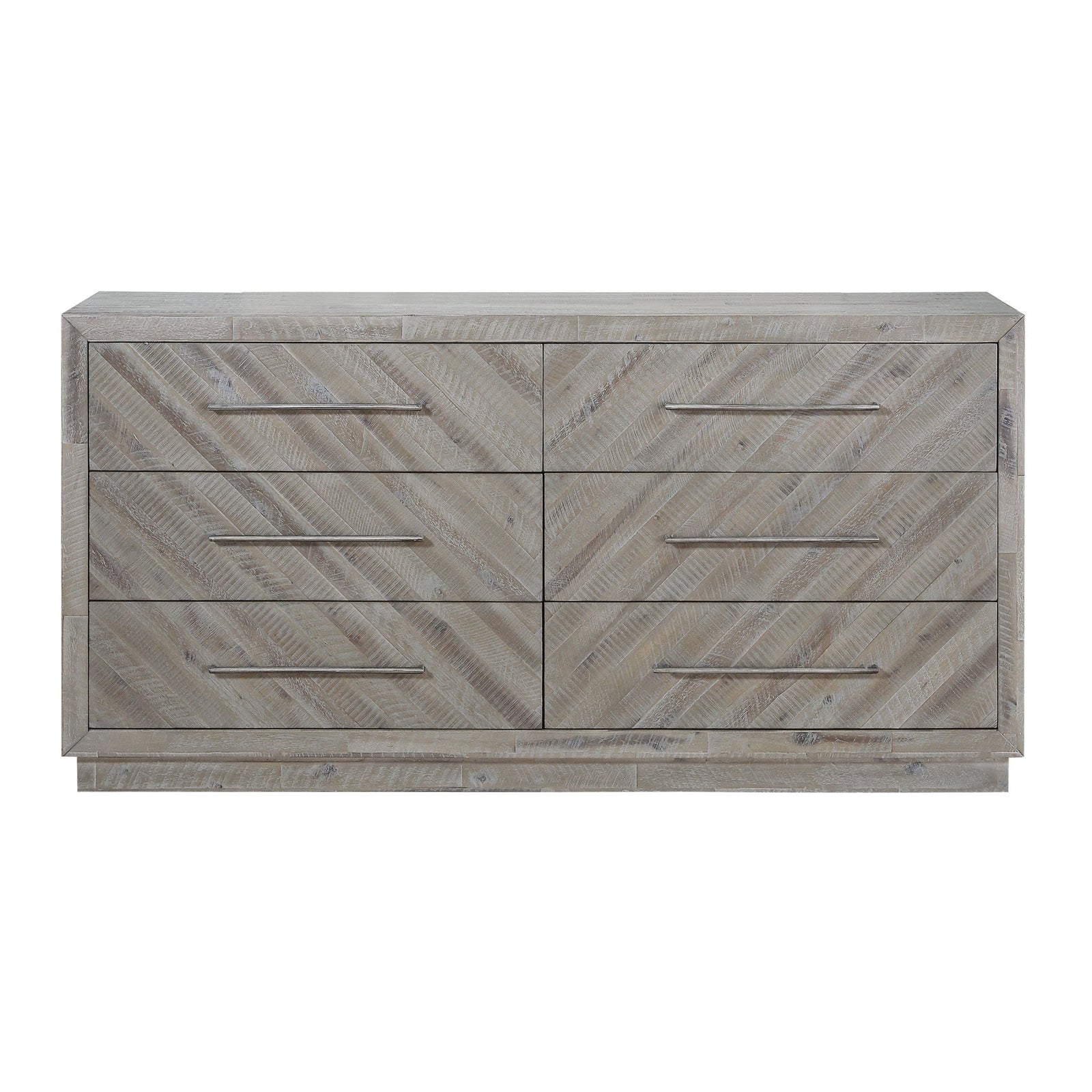 Alexandra Solid Wood Six Drawer Dresser in Rustic Latte Dresser modern furniture Contempo Furniture