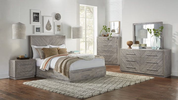 Alexandra Solid Wood Six Drawer Dresser in Rustic Latte Dresser modern furniture Contempo Furniture