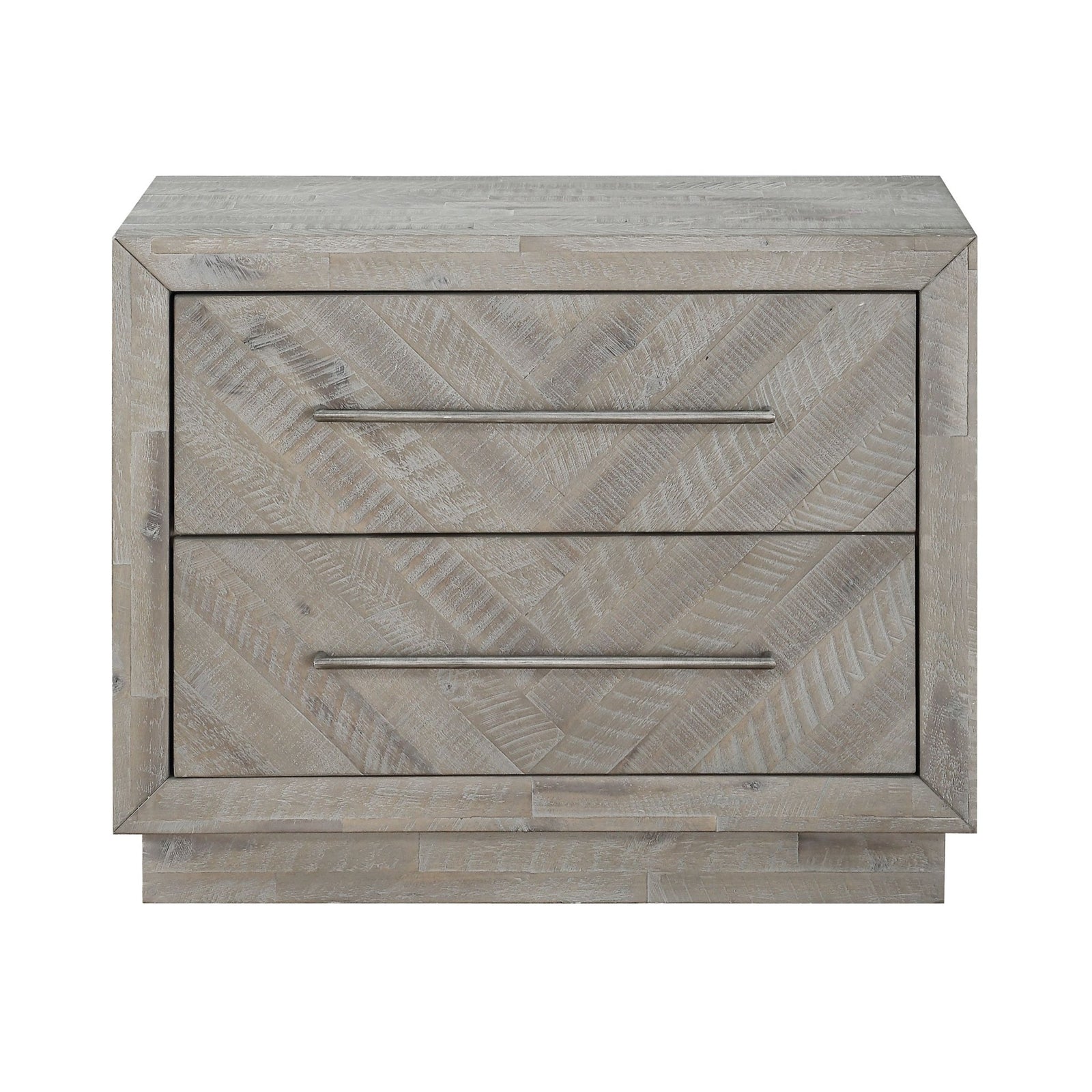 Alexandra Solid Wood Two Drawer Nightstand in Rustic Latte Nightstand modern furniture Contempo Furniture