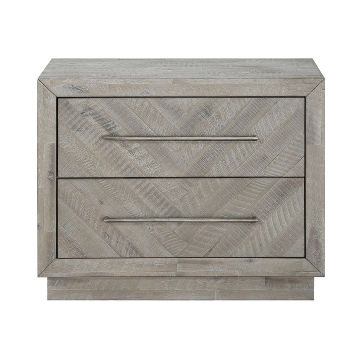 Alexandra Solid Wood Two Drawer Nightstand in Rustic Latte Nightstand modern furniture Contempo Furniture