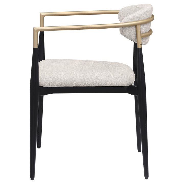 Alexis - Fabric Upholstered Dining Arm Chair (Set of 2) - Beige Chair Set modern furniture Contempo Furniture