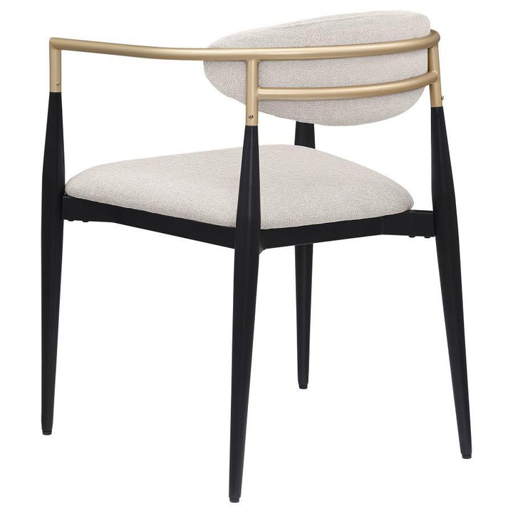 Alexis - Fabric Upholstered Dining Arm Chair (Set of 2) - Beige Chair Set modern furniture Contempo Furniture