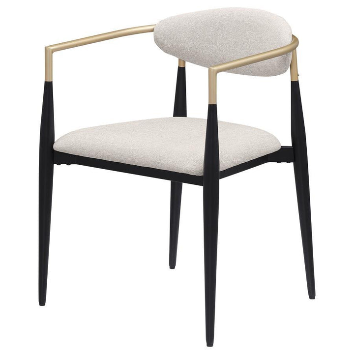 Alexis - Fabric Upholstered Dining Arm Chair (Set of 2) - Beige Chair Set modern furniture Contempo Furniture