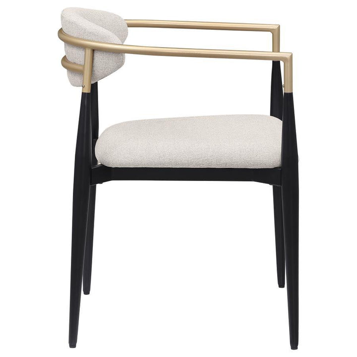 Alexis - Fabric Upholstered Dining Arm Chair (Set of 2) - Beige Chair Set modern furniture Contempo Furniture
