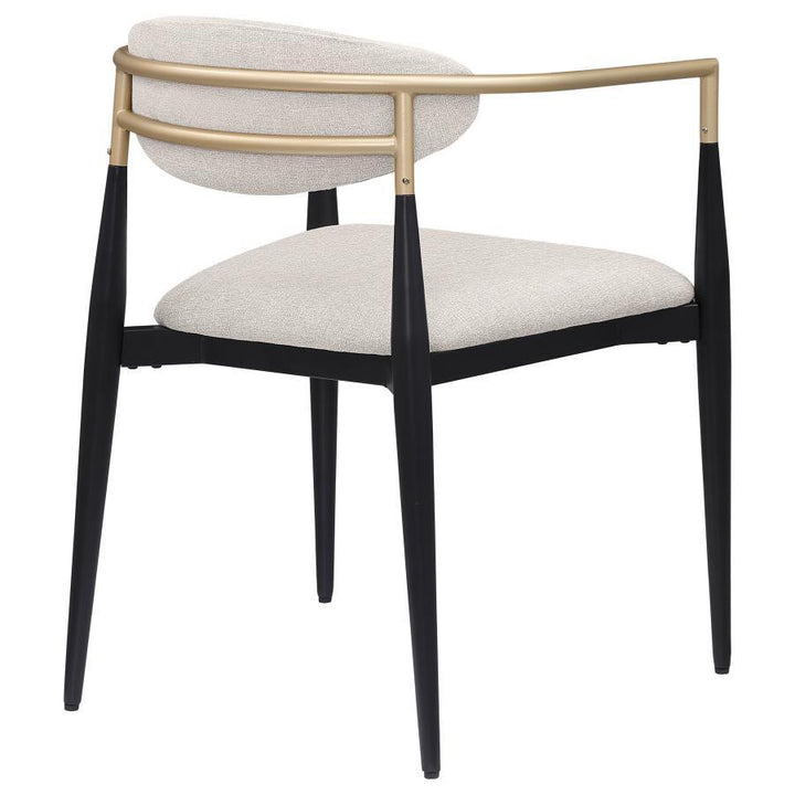 Alexis - Fabric Upholstered Dining Arm Chair (Set of 2) - Beige Chair Set modern furniture Contempo Furniture