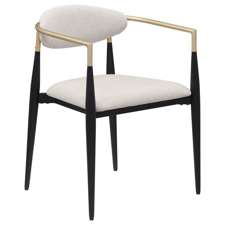 Alexis - Fabric Upholstered Dining Arm Chair (Set of 2) - Beige Chair Set modern furniture Contempo Furniture