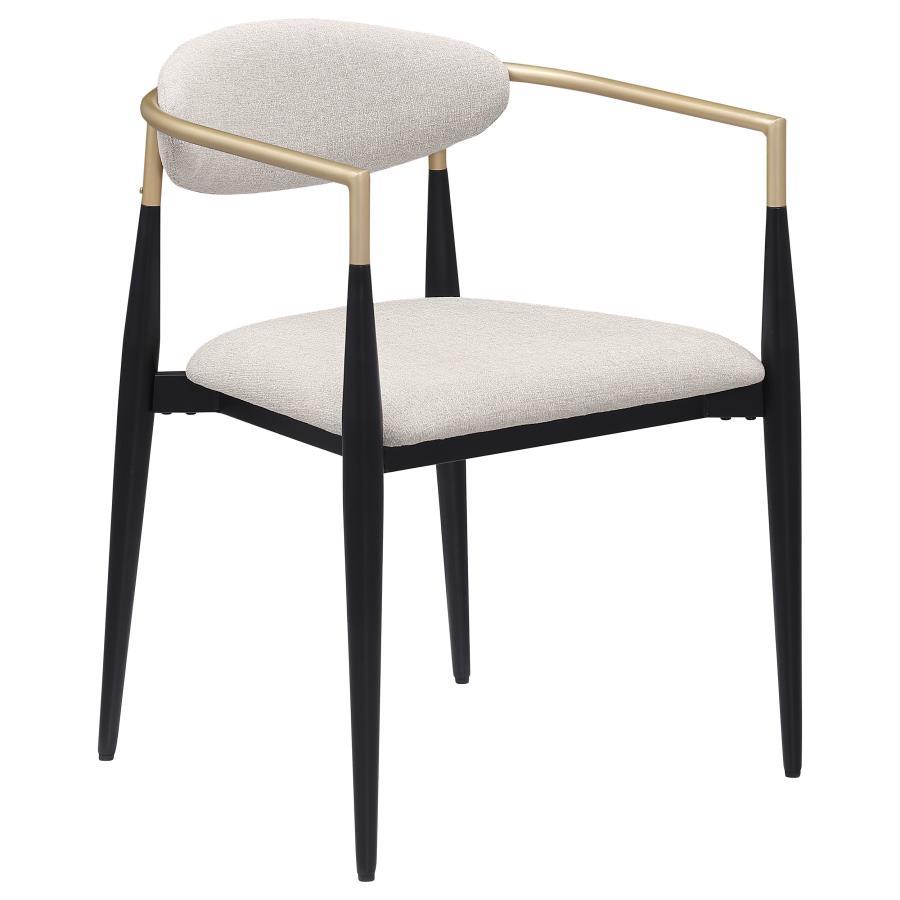 Alexis - Fabric Upholstered Dining Arm Chair (Set of 2) - Beige Chair Set modern furniture Contempo Furniture