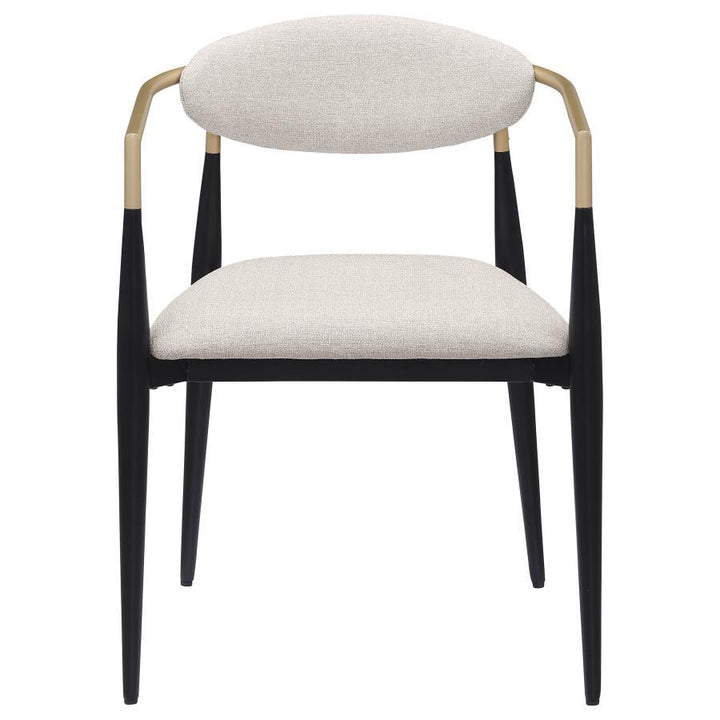 Alexis - Fabric Upholstered Dining Arm Chair (Set of 2) - Beige Chair Set modern furniture Contempo Furniture