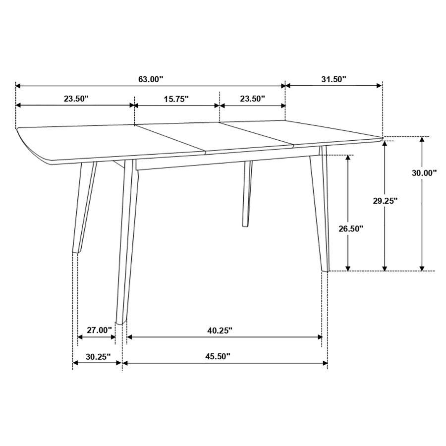 Alfredo - 5 Piece Butterfly Leaf Dining Set - Natural Walnut 5 - Piece Dining Room Set modern furniture Contempo Furniture