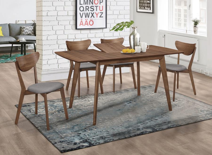 Alfredo - 5 Piece Butterfly Leaf Dining Set - Natural Walnut 5 - Piece Dining Room Set modern furniture Contempo Furniture