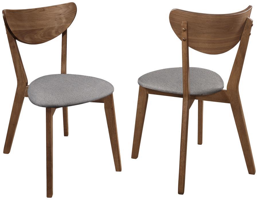 Alfredo - Dining Side Chair (Set of 2) - Gray And Natural Walnut Chair Set modern furniture Contempo Furniture