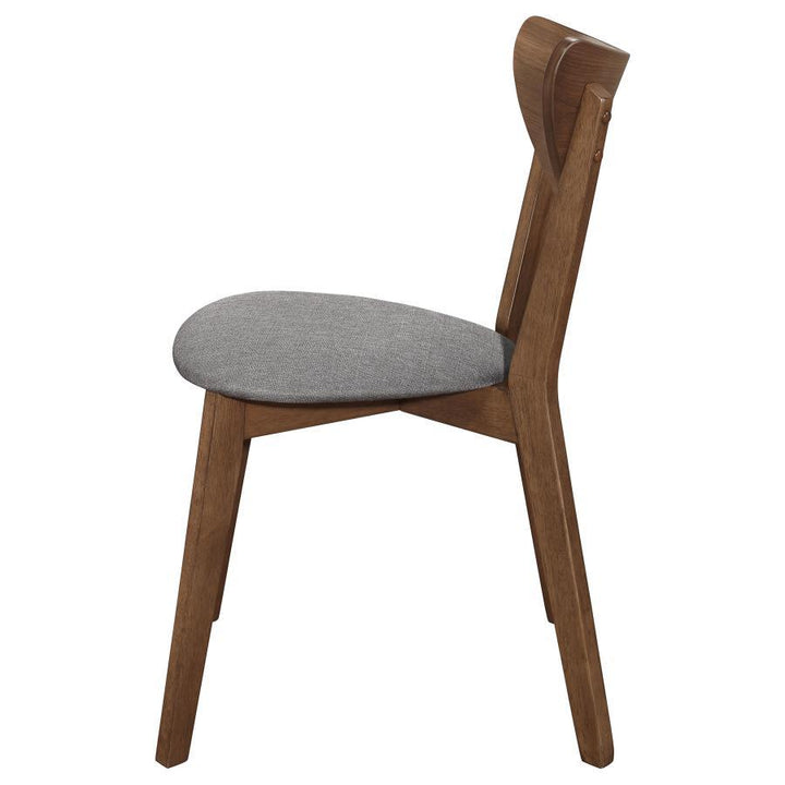 Alfredo - Dining Side Chair (Set of 2) - Gray And Natural Walnut Chair Set modern furniture Contempo Furniture