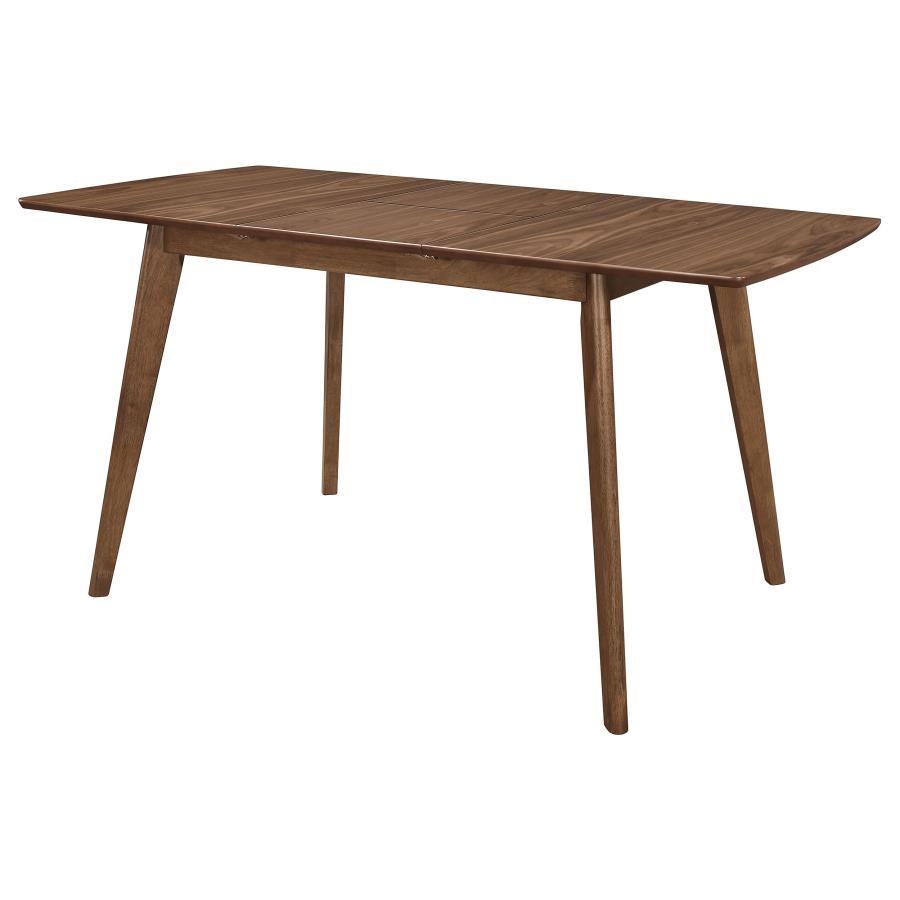 Alfredo - Extension Leaf Dining Table - Natural Walnut Dining Table with Extension modern furniture Contempo Furniture