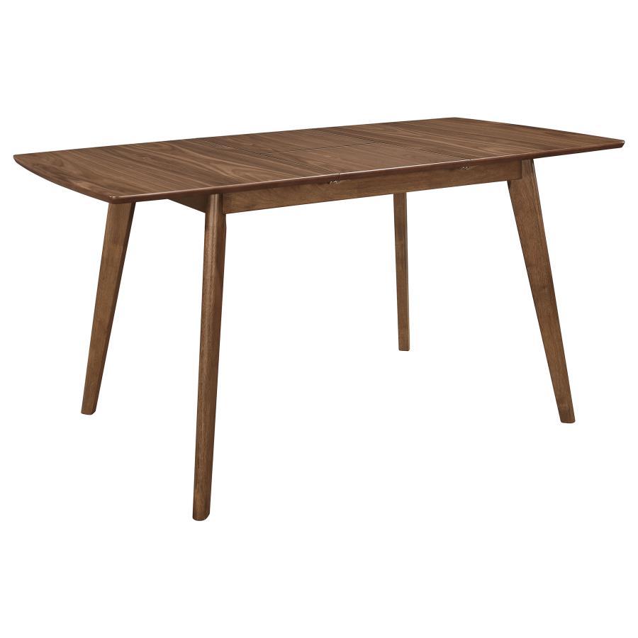 Alfredo - Extension Leaf Dining Table - Natural Walnut Dining Table with Extension modern furniture Contempo Furniture