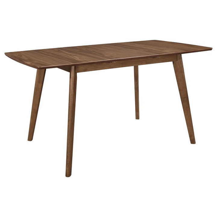 Alfredo - Extension Leaf Dining Table - Natural Walnut Dining Table with Extension modern furniture Contempo Furniture