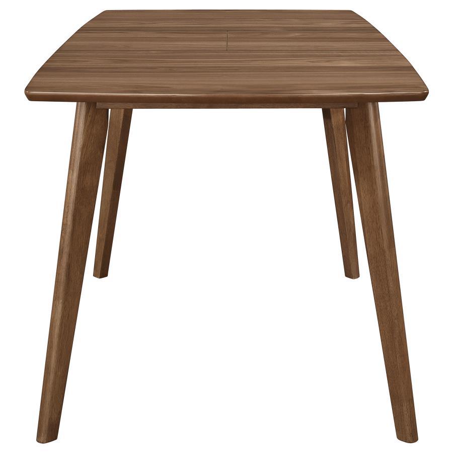 Alfredo - Extension Leaf Dining Table - Natural Walnut Dining Table with Extension modern furniture Contempo Furniture