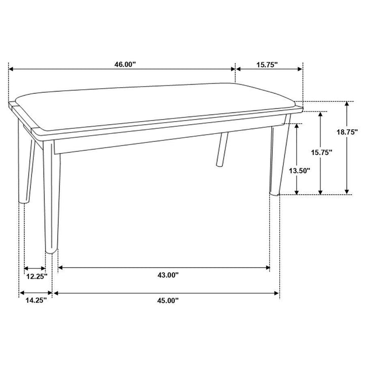 Alfredo - Upholstered Dining Bench - Gray And Natural Walnut Upholstered Bench modern furniture Contempo Furniture