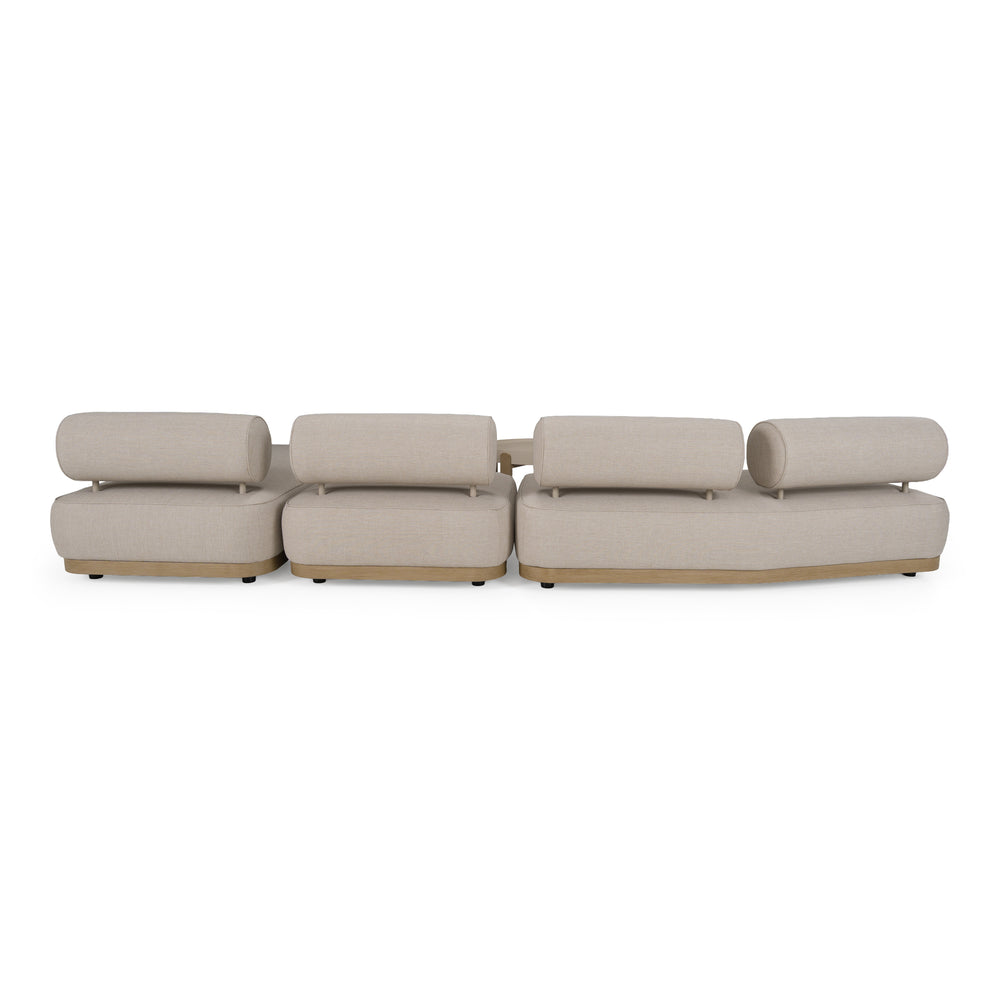 Alicante - Outdoor Grey Fabric + Latte 5-Piece Sofa Set - View 10
