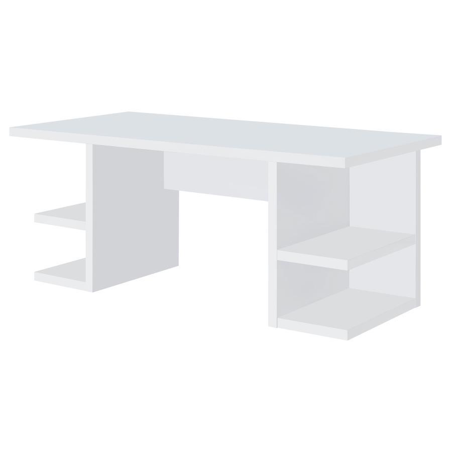 Alice - 4 - Shelf Engineered Wood Writing Desk - White Writing Desk modern furniture Contempo Furniture