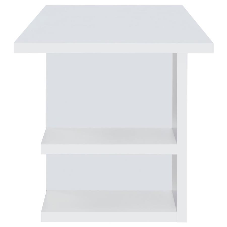 Alice - 4 - Shelf Engineered Wood Writing Desk - White Writing Desk modern furniture Contempo Furniture