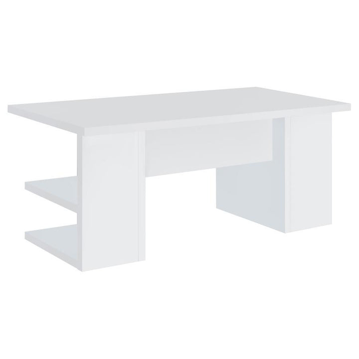 Alice - 4 - Shelf Engineered Wood Writing Desk - White Writing Desk modern furniture Contempo Furniture