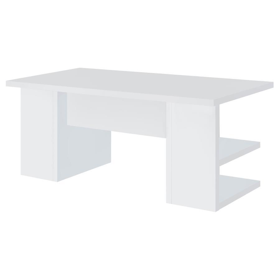 Alice - 4 - Shelf Engineered Wood Writing Desk - White Writing Desk modern furniture Contempo Furniture