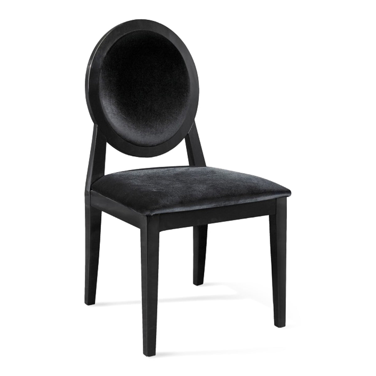 Alice - Transitional Black Lacquer Fabric Dining Chair
