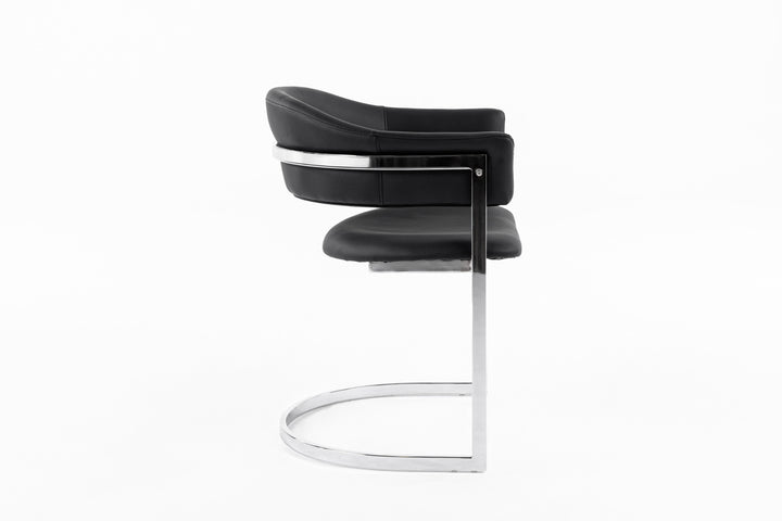 Allie Contemporary Black Leatherette Dining Chair