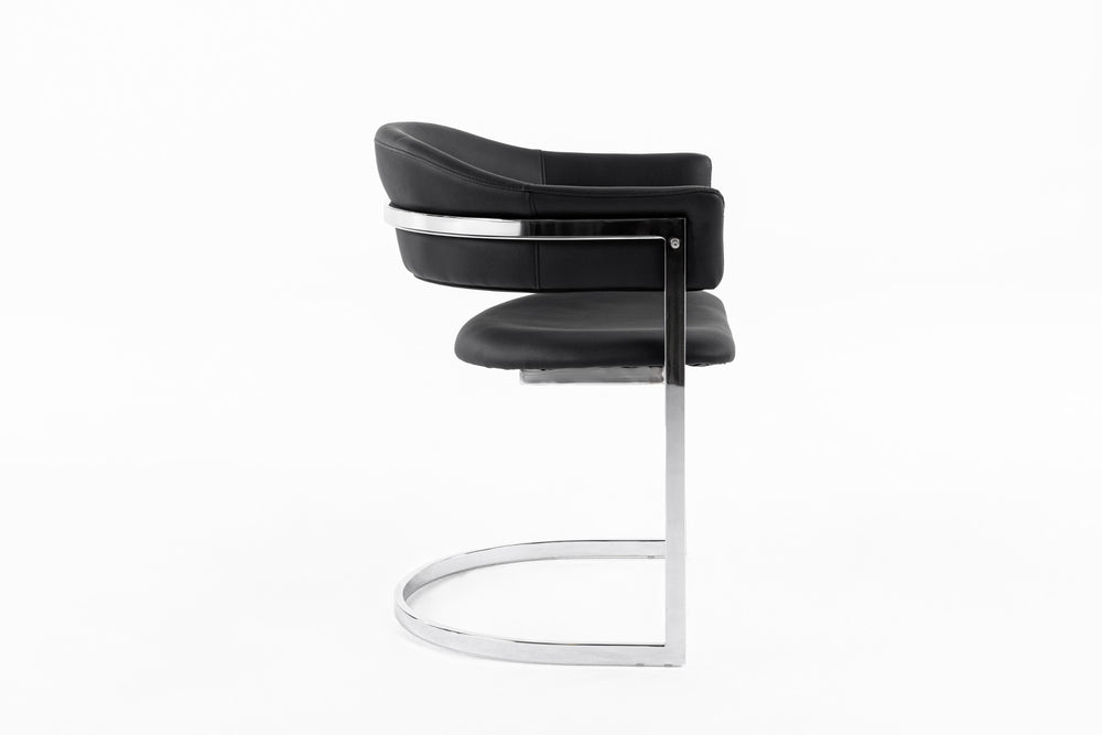 Allie Contemporary Black Leatherette Dining Chair