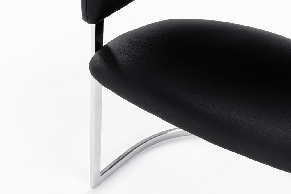 Allie Contemporary Black Leatherette Dining Chair