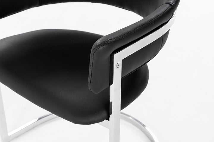 Allie Contemporary Black Leatherette Dining Chair