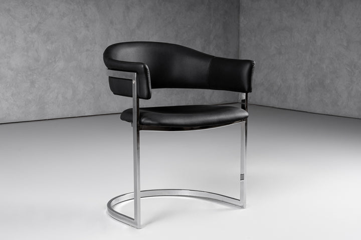 Allie Contemporary Black Leatherette Dining Chair